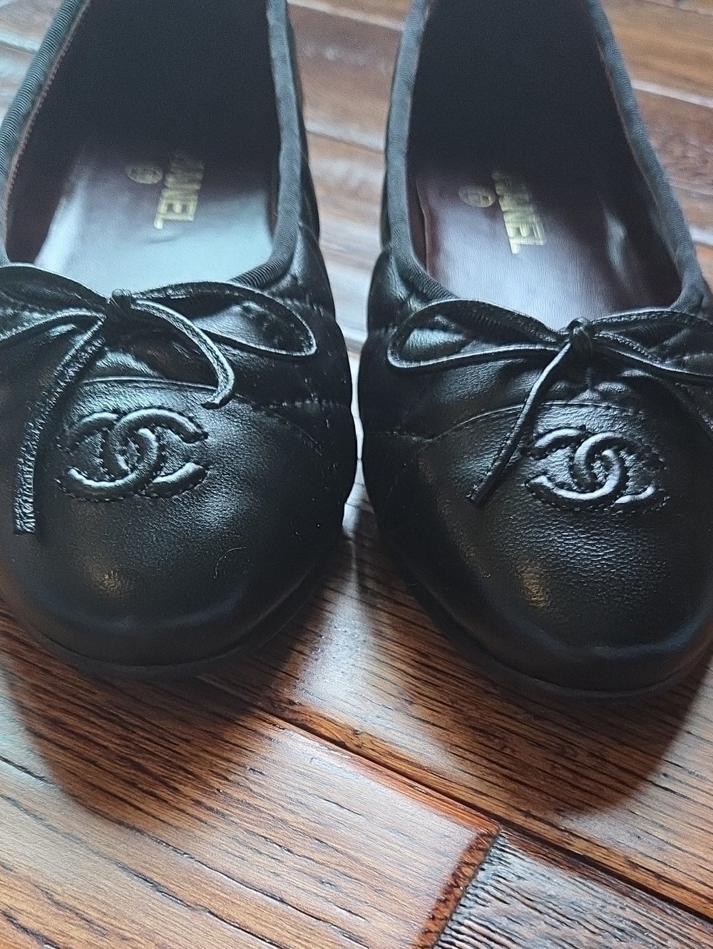 Chanel Black Quilted Leather Ballet Flats - Picture 9 of 9